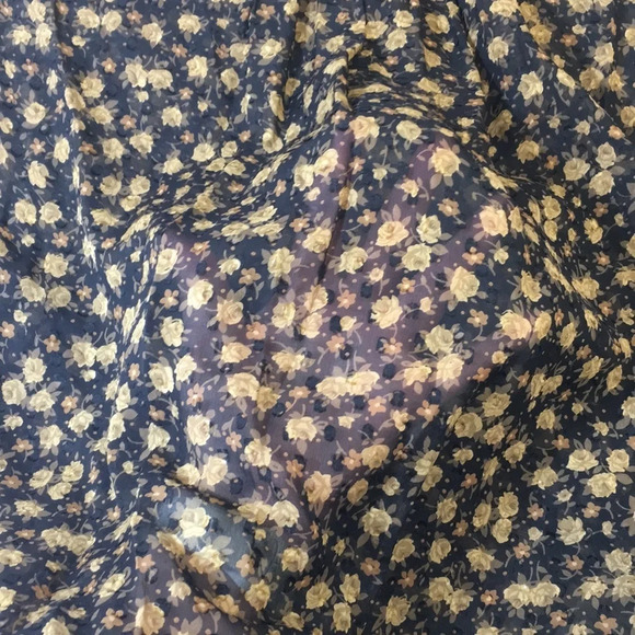 Tracy Reese Brown Black Floral Silk Blouse Womens Medium‎ Long Sleeve Sheer - Picture 7 of 11